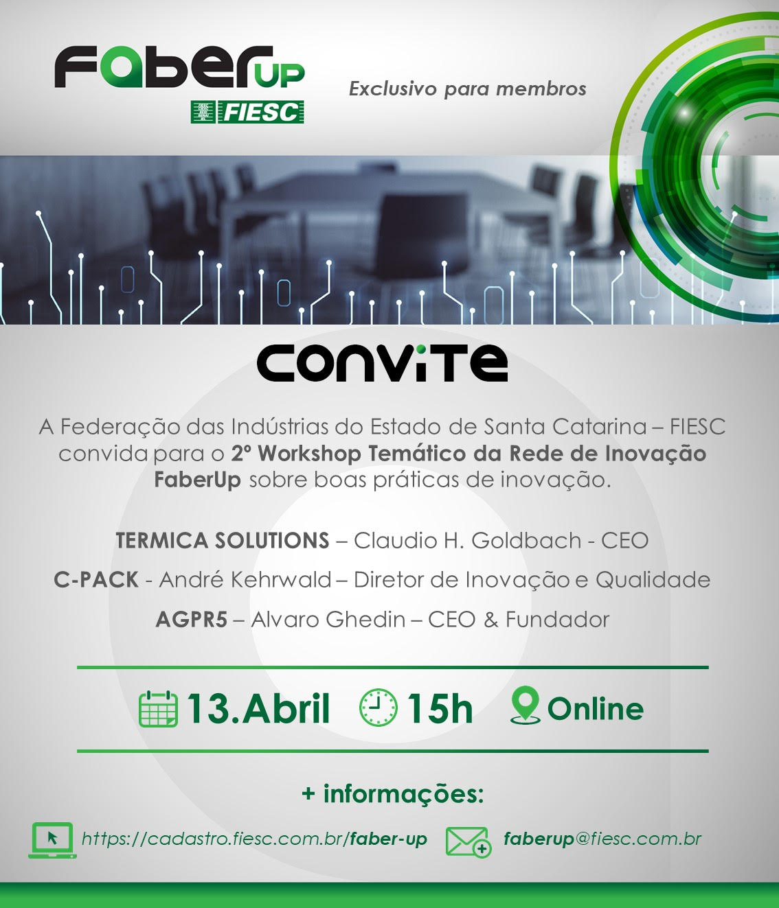 2º Workshop Temático da Rede de Inovação FaberUp