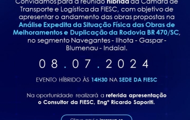 Reunião híbrida da Câmara de Transporte e Logística da FIESC