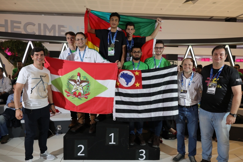 Dupla composta pelos estudantes do SENAI em Jaraguá do Sul. Foto: Sérgio Lima/CNI 