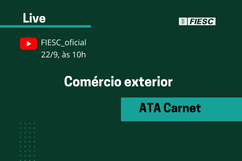 Transmissão será pelo canal da FIESC no YouTube