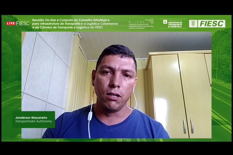 Transportador autônomo Janderson Maçaneiro (reprodução)