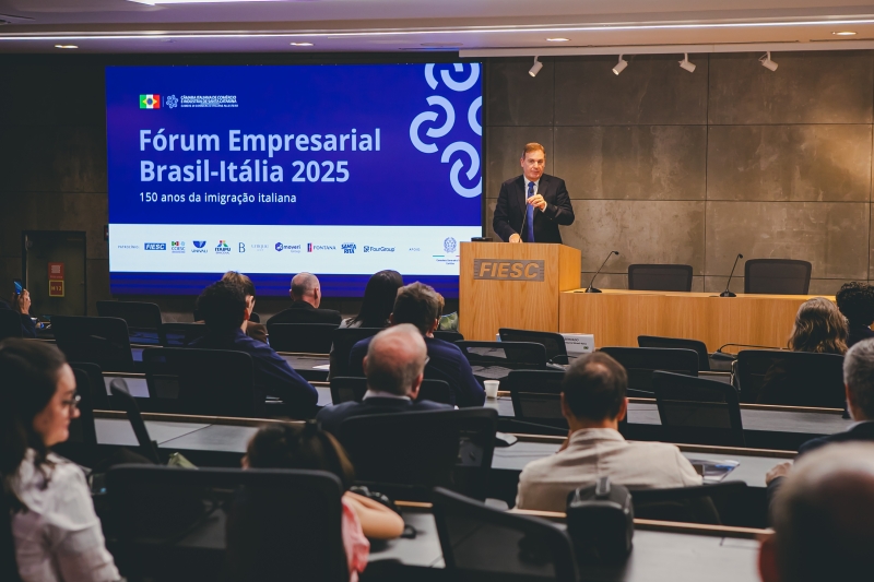 Parcerias estratégicas entre empresas de SC e da Itália são tema de evento na FIESC. (foto: Filipe Scotti)